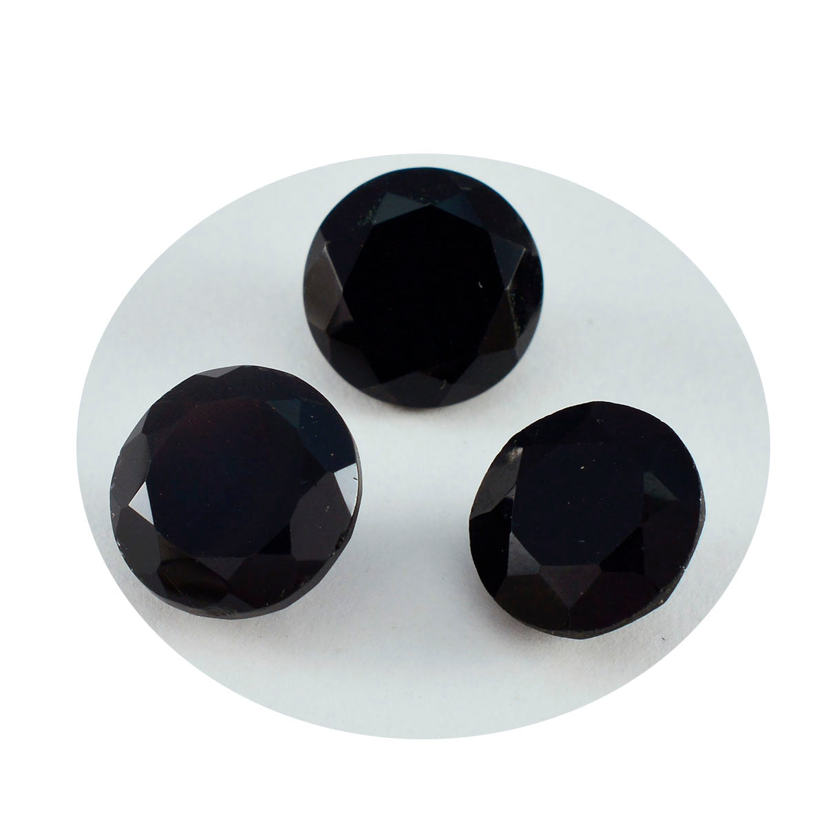 Black Onyx 1PC Chunky 13x13 MM Round Faceted Black Natural Semi Precious Gems Immagine principale del prodotto