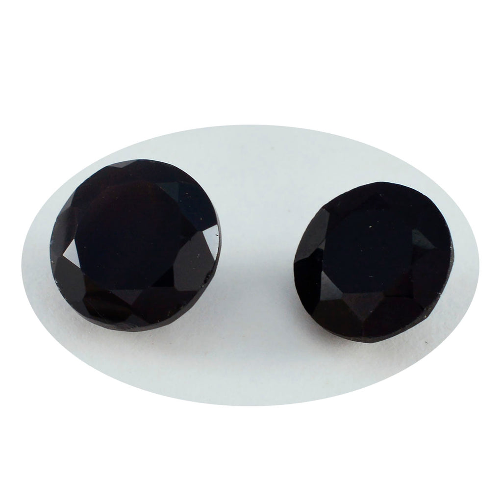 Black Onyx 1PC Chunky 14x14 MM Round Faceted Black Genuine Semi Precious Loose Gems