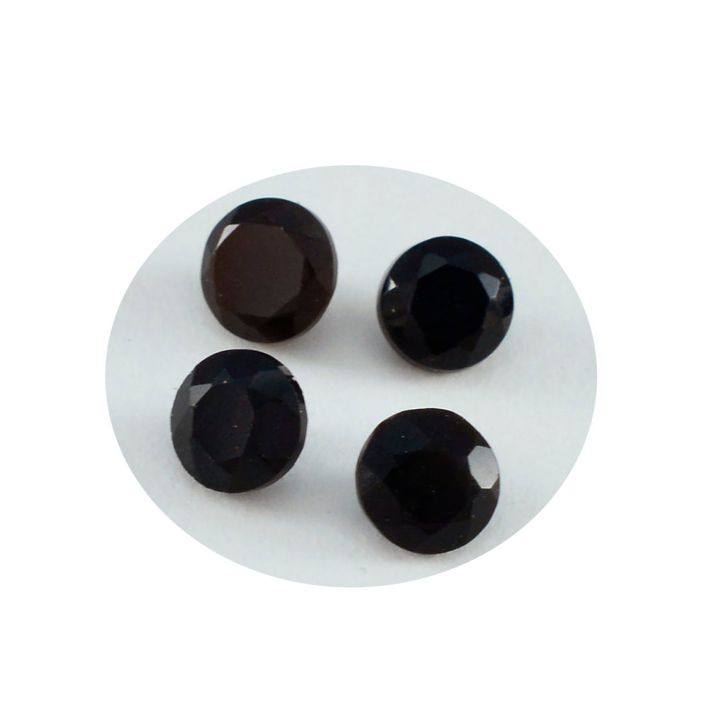 Black Onyx 1PC Small 8x8 MM Round Faceted Black Luster Semi Precious Loose Gemstones