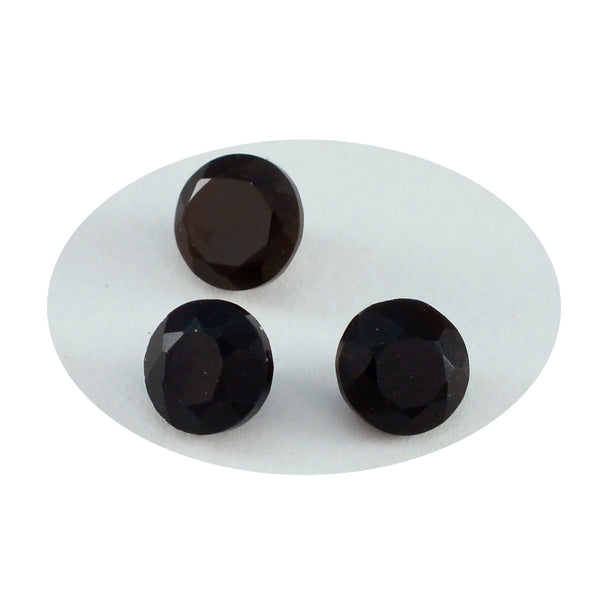 Black Onyx 1PC Medium 9x9 MM Round Faceted Black Lustrous Semi Precious Gems
