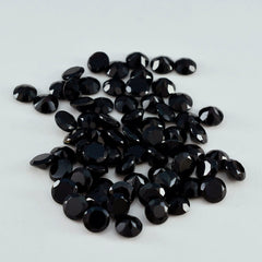 Black Onyx 1PC Medium 9x9 MM Round Faceted Black Lustrous Semi Precious Gems