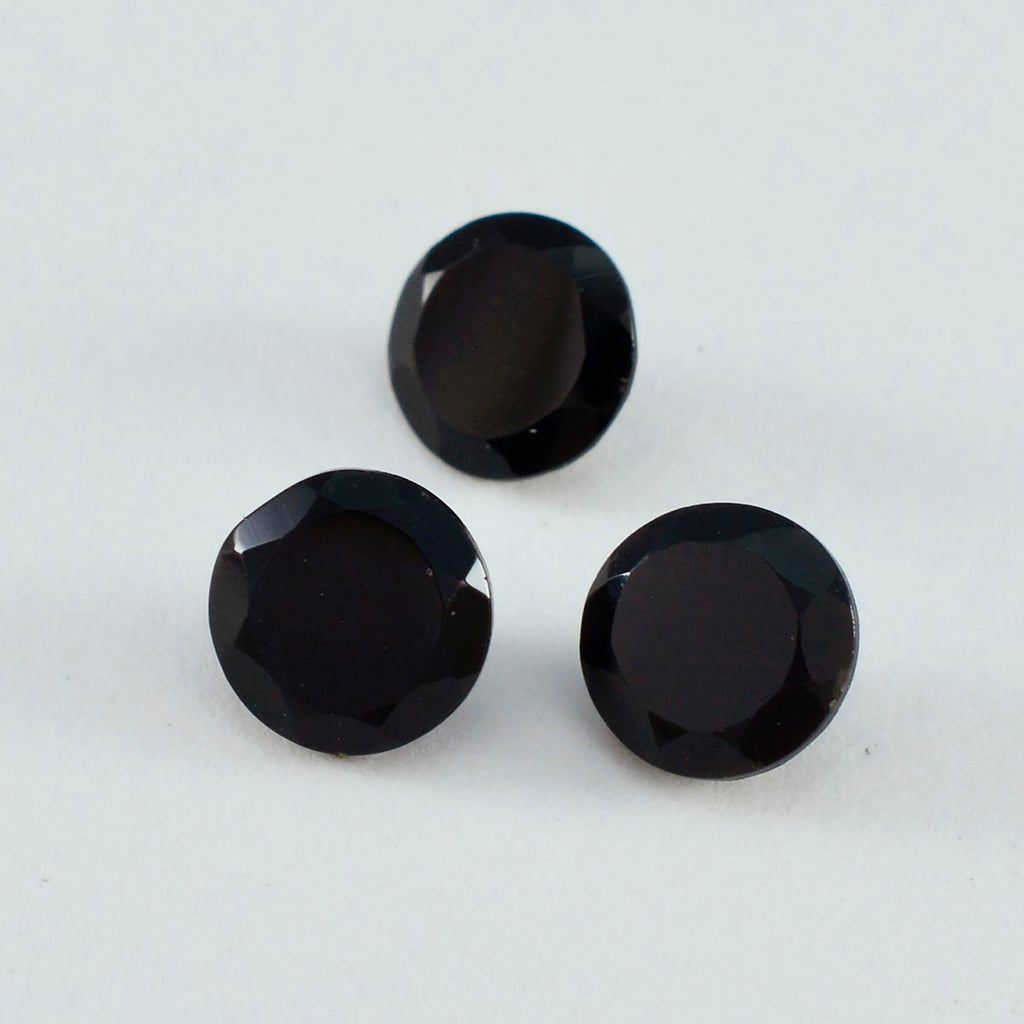 Black Onyx 10PC Tiny 5x5 MM Round Faceted Black Sparkling Semi Precious Gems