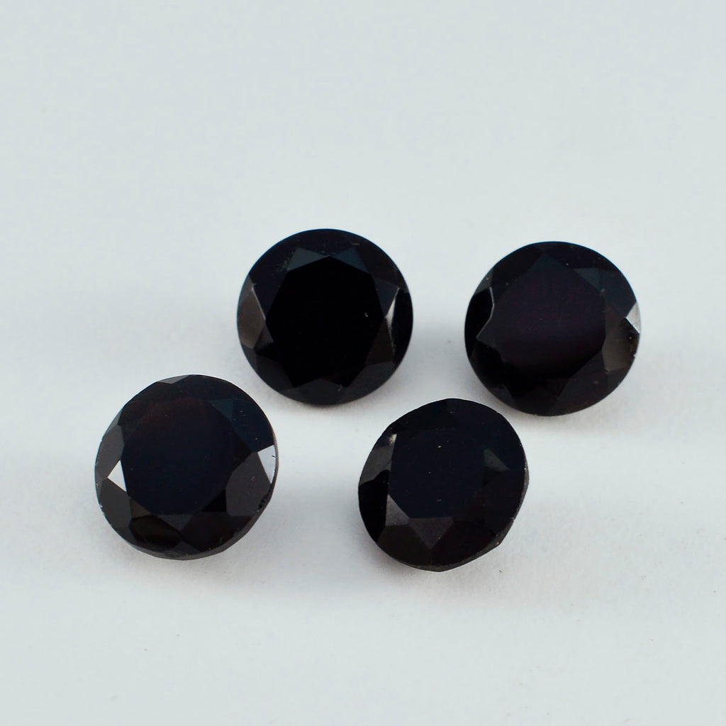 Black Onyx 10PC Tiny 3x3 MM Round Faceted Black Fiery Semi Precious Loose Gemstone