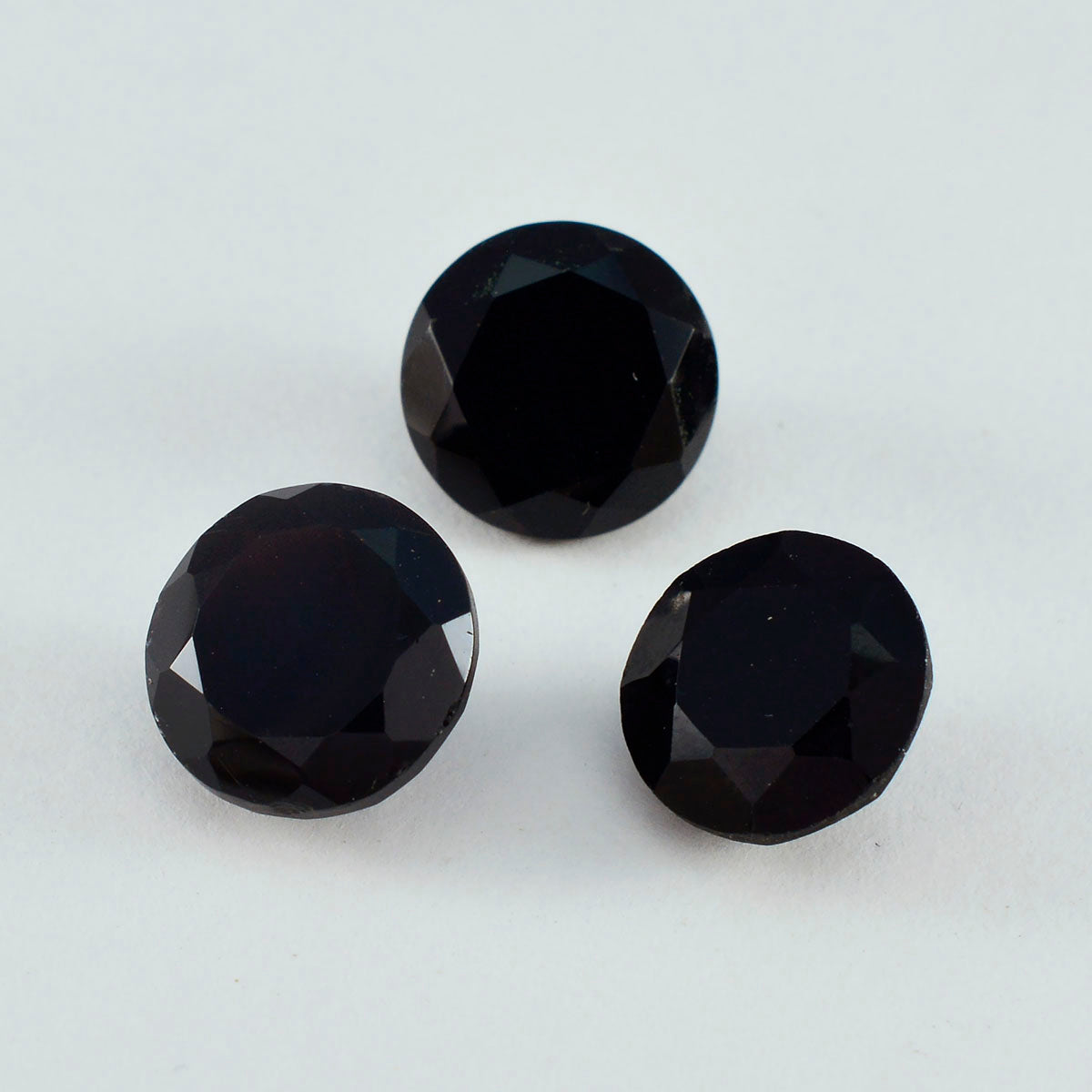 Black Onyx 10PC Tiny 5x5 MM Round Faceted Black Sparkling Semi Precious Gems