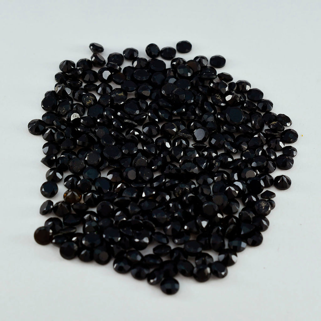 Black Onyx 1PC Small 7x7 MM Round Faceted Black Splendid Semi Precious Loose Gemstone