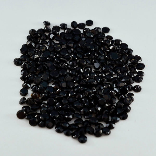 Black Onyx 1PC Small 7x7 MM Round Faceted Black Splendid Semi Precious Loose Gemstone