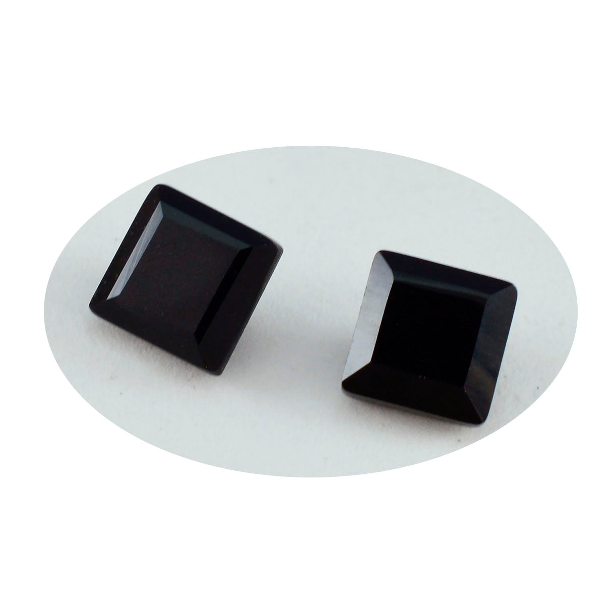 Black Onyx 1PC Large 10x10 MM Square Faceted Black Shine Semi Precious Loose Gems