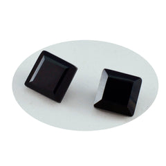 Black Onyx 1PC Large 10x10 MM Square Faceted Black Shine Semi Precious Loose Gems