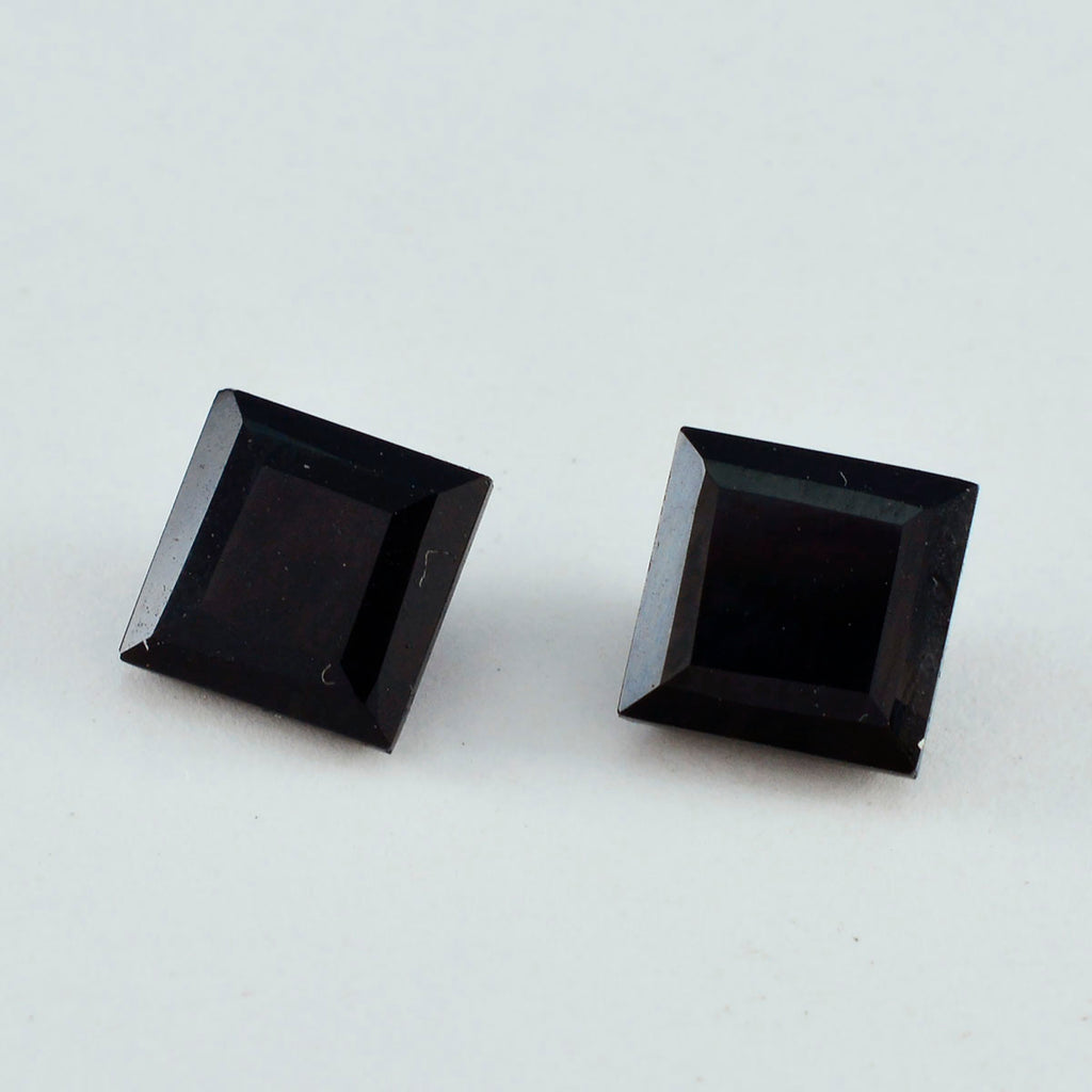 Black Onyx 1PC Large 12x12 MM Square Faceted Black High Quality Semi Precious Loose Gemstones