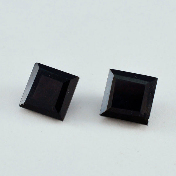 Black Onyx 1PC Large 12x12 MM Square Faceted Black High Quality Semi Precious Loose Gemstones