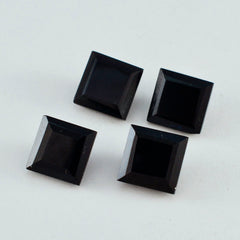 Black Onyx 10PC Tiny 3x3 MM Square Faceted Black Fiery Semi Precious Loose Gemstone