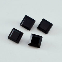Black Onyx 1PC Large 10x10 MM Square Faceted Black Shine Semi Precious Loose Gems