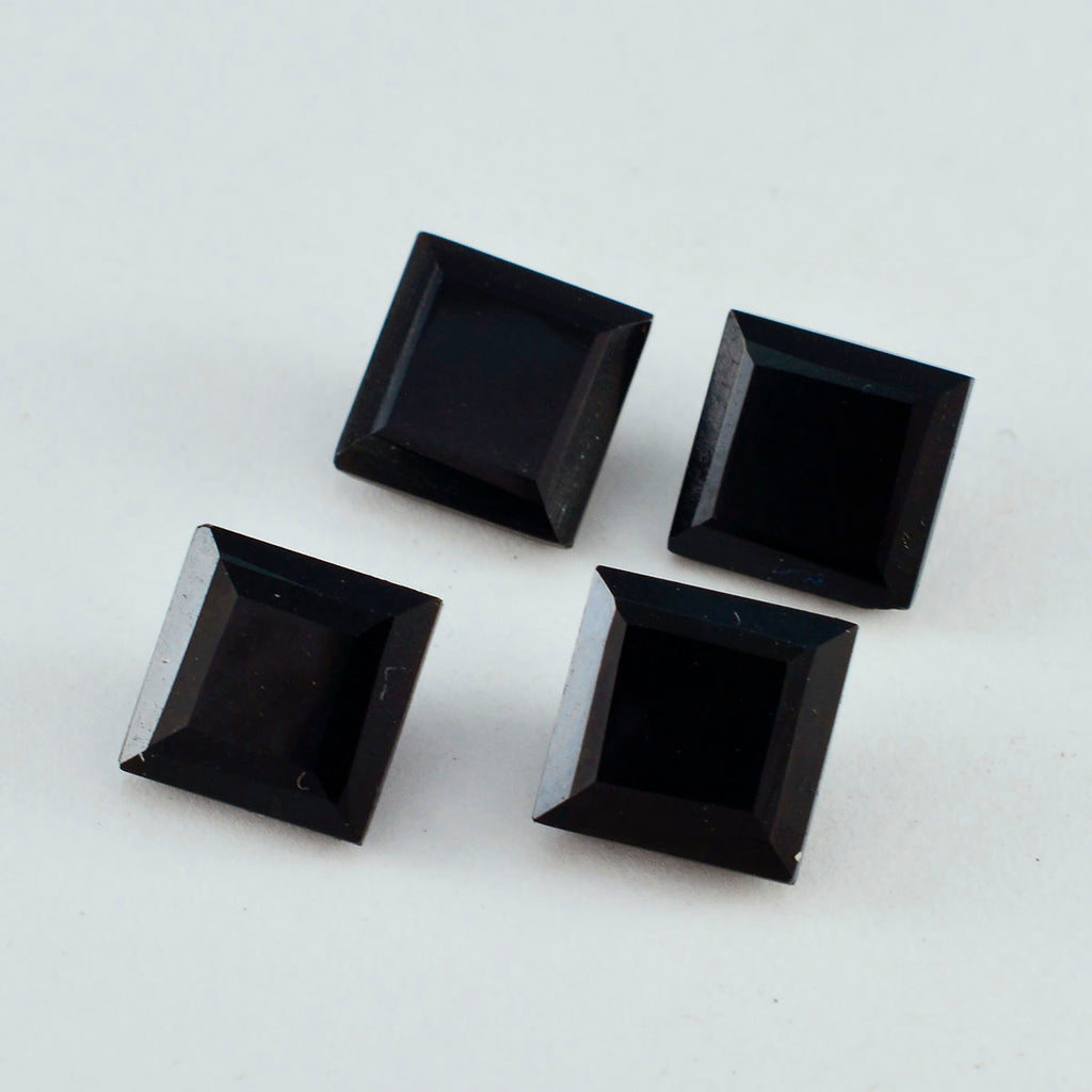 Black Onyx 1PC Large 12x12 MM Square Faceted Black High Quality Semi Precious Loose Gemstones