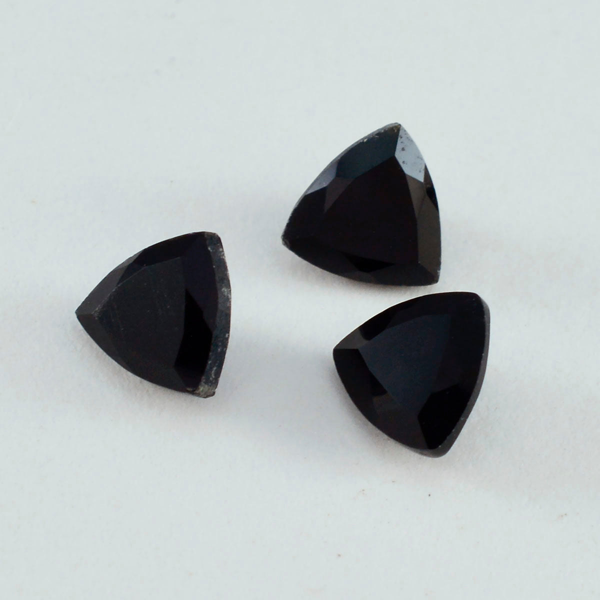 Black Onyx 1PC Chunky 14x14 MM Triangle Faceted Black Genuine Semi Precious Loose Gems Sekundär produktbild