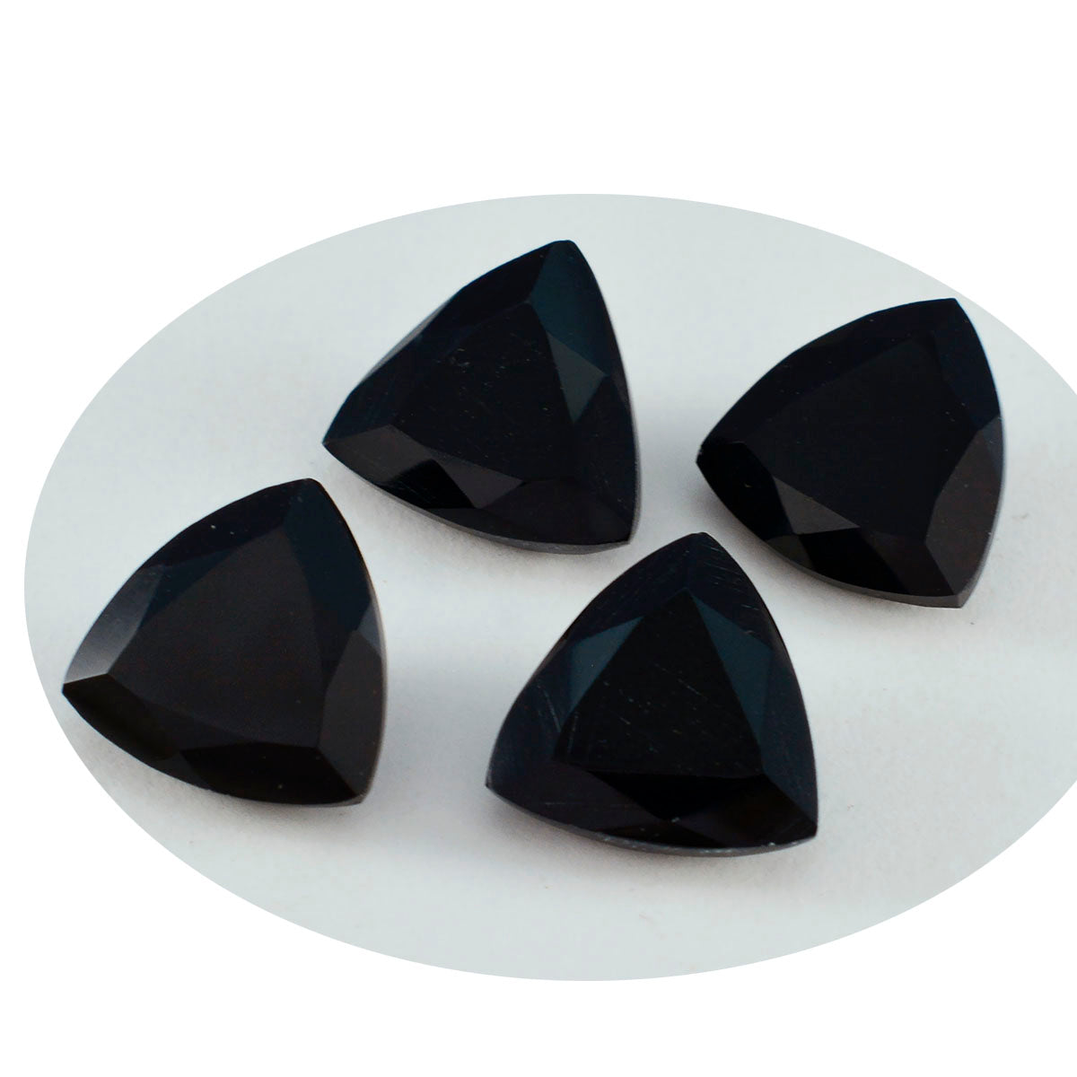 Black Onyx 1PC Chunky 16x16 MM Triangle Faceted Black Pure Semi Precious Loose Gemstones