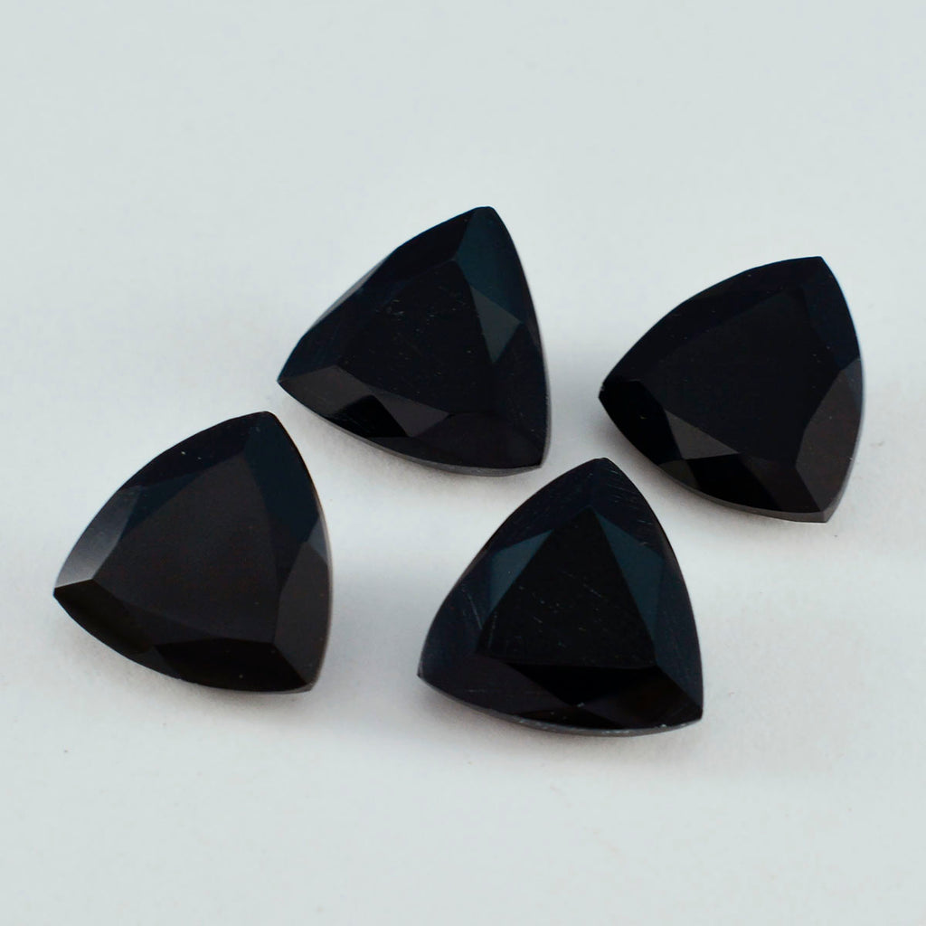 Black Onyx 1PC Medium 9x9 MM Triangle Faceted Black Lustrous Semi Precious Gems