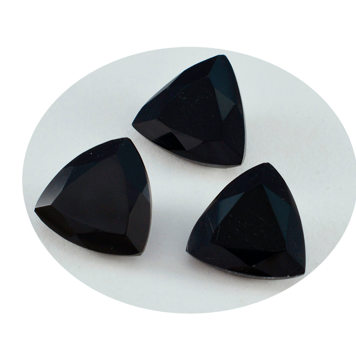 Black Onyx 1PC Chunky 16x16 MM Triangle Faceted Black Pure Semi Precious Loose Gemstones