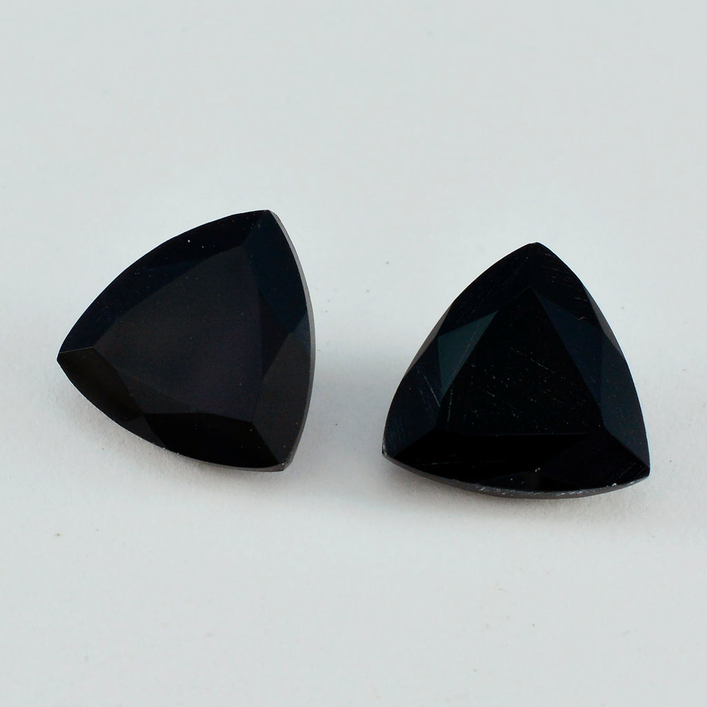 Black Onyx 10PC Tiny 3x3 MM Triangle Faceted Black Fiery Semi Precious Loose Gemstone