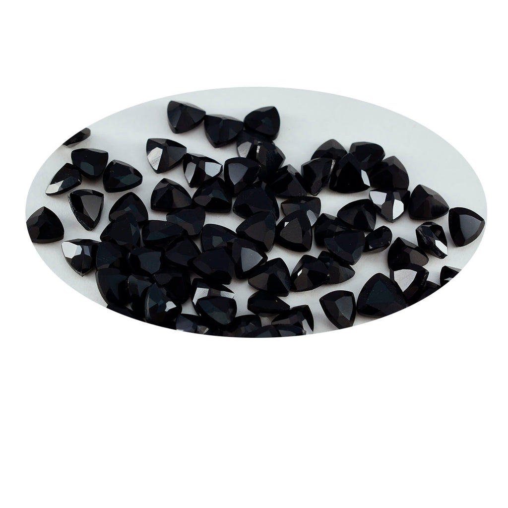 Black Onyx 1PC Small 7x7 MM Triangle Faceted Black Splendid Semi Precious Loose Gemstone