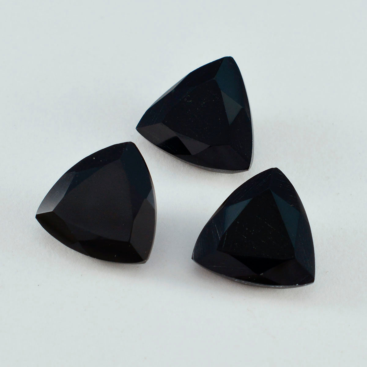 Black Onyx 1PC Chunky 14x14 MM Triangle Faceted Black Genuine Semi Precious Loose Gems