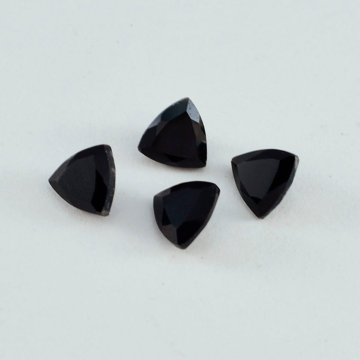 Black Onyx 1PC Small 8x8 MM Triangle Faceted Black Luster Semi Precious Loose Gemstones