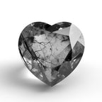 Black Rutile 1PC Large 10x10 MM Heart Faceted Black Shine Semi Precious Loose Gemstones