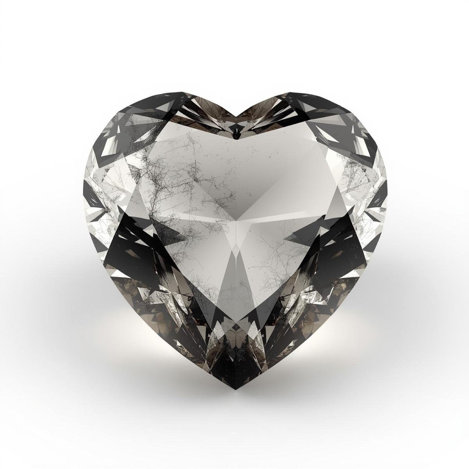 Black Rutile 1PC Large 11x11 MM Heart Faceted Black Fine Semi Precious Gems Main image