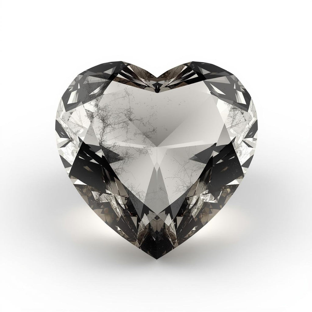Black Rutile 1PC Large 11x11 MM Heart Faceted Black Fine Semi Precious Gems