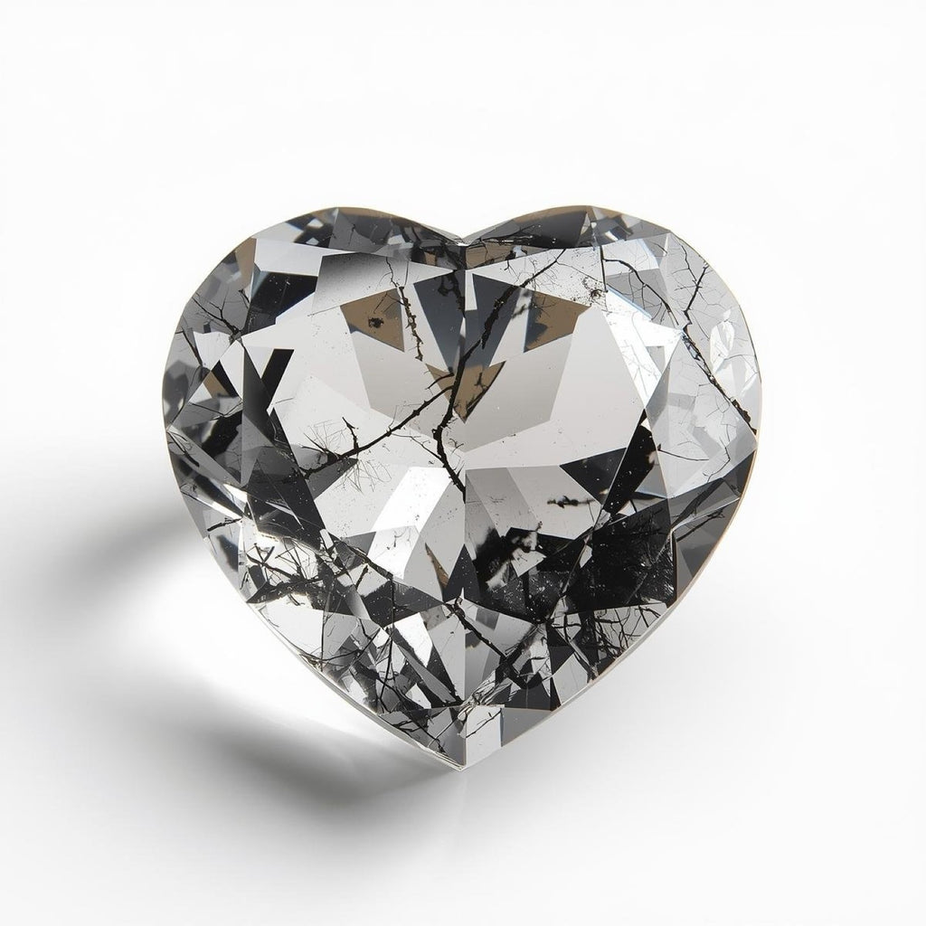 Black Rutile 1PC Large 11x11 MM Heart Faceted Black Fine Semi Precious Gems