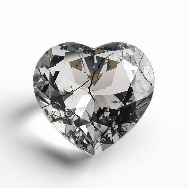 Black Rutile 1PC Large 11x11 MM Heart Faceted Black Fine Semi Precious Gems