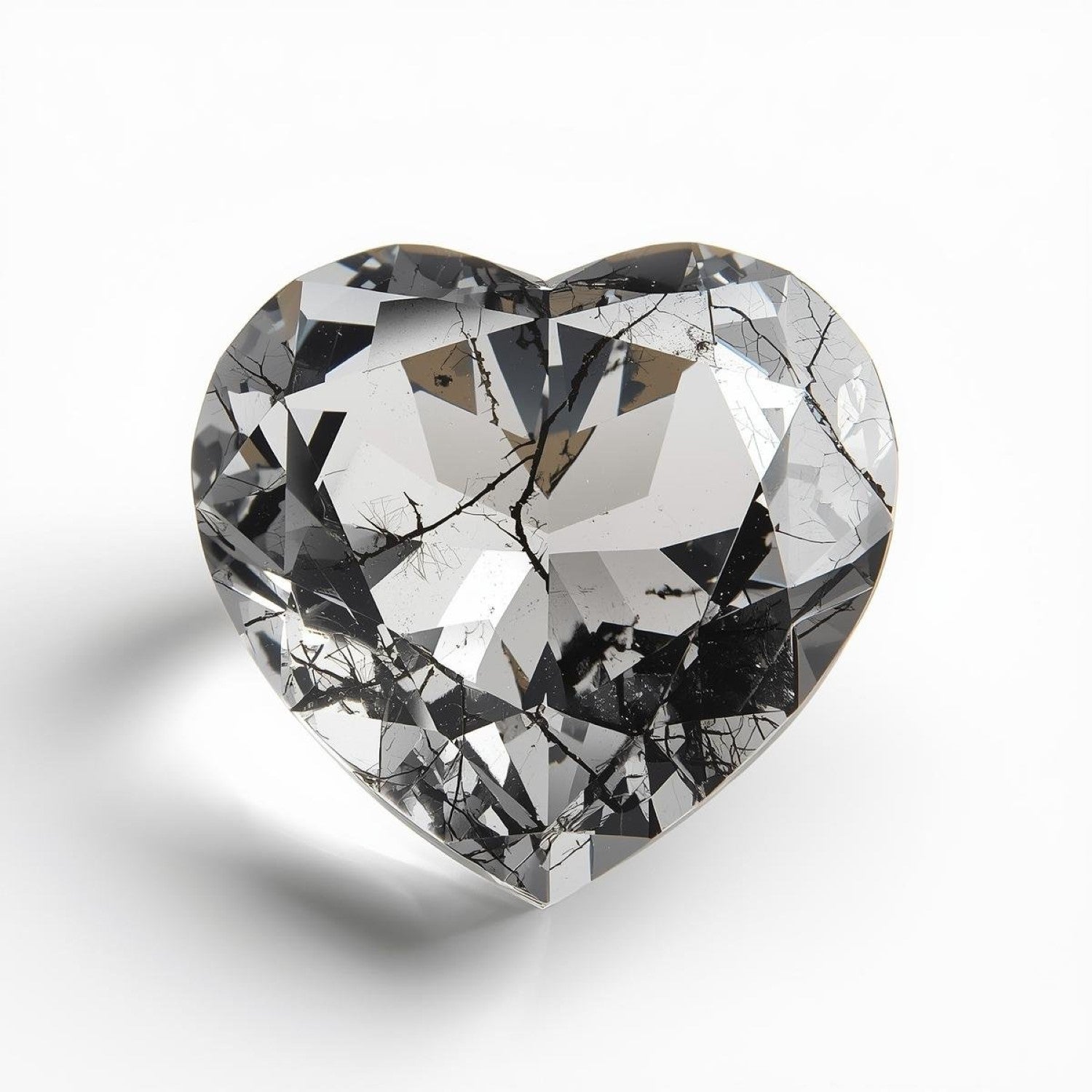 Black Rutile 1PC Tiny 6x6 MM Heart Faceted Black Polished Semi Precious Loose Gemstones Imagen secundaria del producto