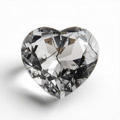 Black Rutile 1PC Tiny 6x6 MM Heart Faceted Black Polished Semi Precious Loose Gemstones