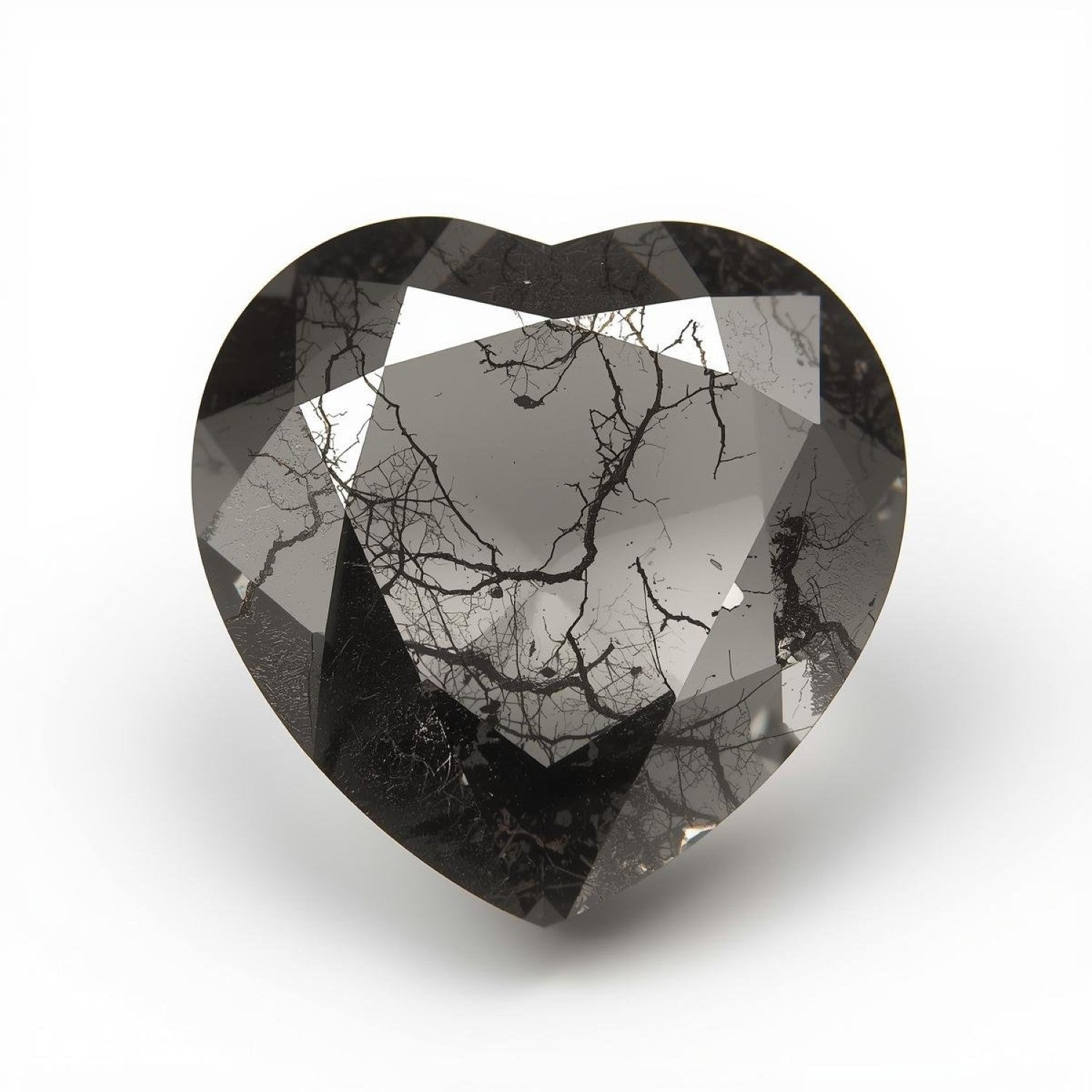 Black Rutile 1PC Small 7x7 MM Heart Faceted Black Splendid Semi Precious Gems Main image