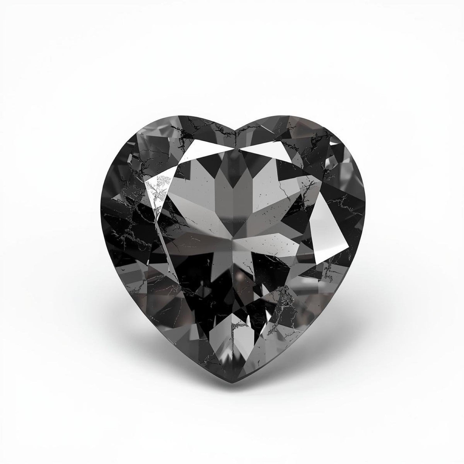 Black Rutile 1PC Medium 9x9 MM Heart Faceted Black Lustrous Semi Precious Loose Gemstone Второстепенное изображение товара