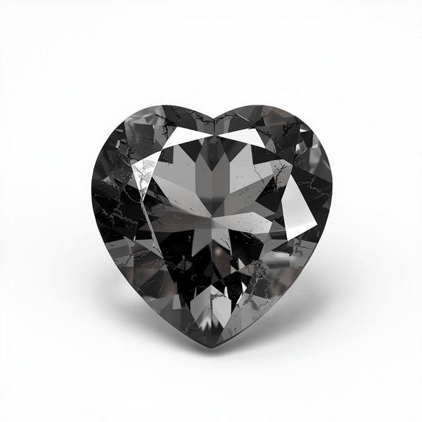 Black Rutile 1PC Medium 9x9 MM Heart Faceted Black Lustrous Semi Precious Loose Gemstone