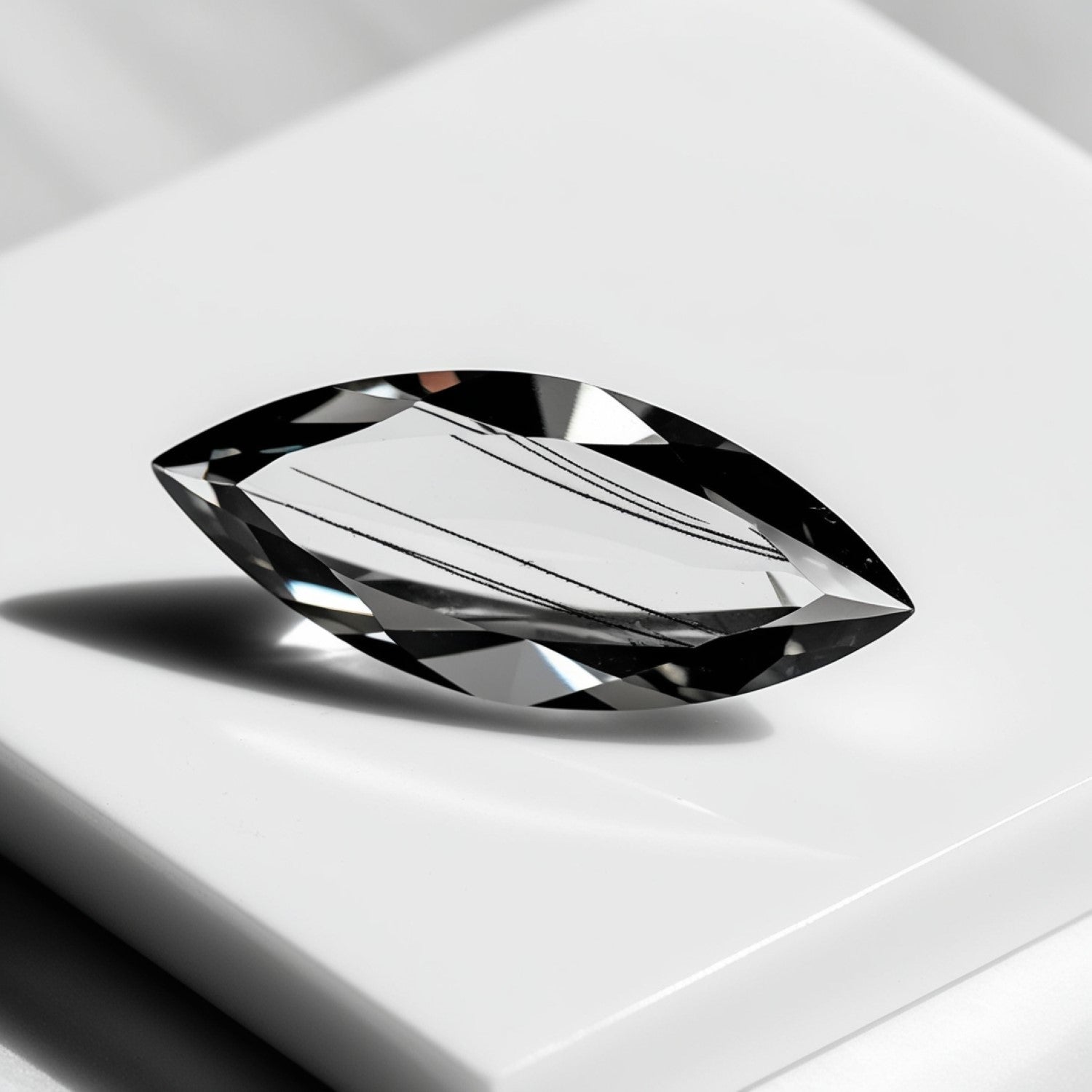 Black Rutile 1PC Tiny 3x6 MM Marquise Faceted Black Splendid Semi Precious Gems