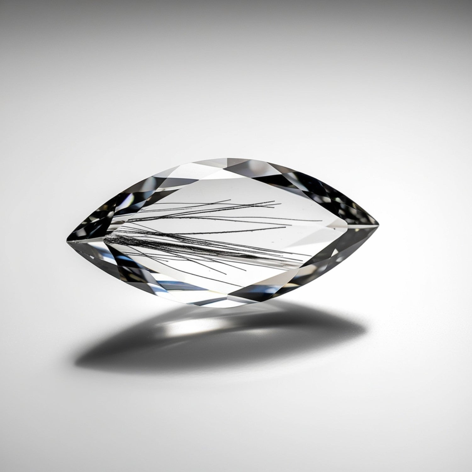 Black Rutile 1PC Tiny 4x8 MM Marquise Faceted Black Luster Semi Precious Loose Gems Imagen secundaria del producto