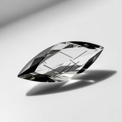 Black Rutile 1PC Small 5x10 MM Marquise Faceted Black Lustrous Semi Precious Loose Gemstone