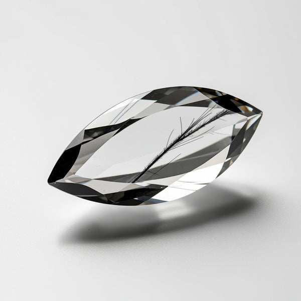 Black Rutile 1PC Small 5x10 MM Marquise Faceted Black Lustrous Semi Precious Loose Gemstone