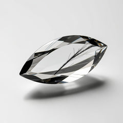 Black Rutile 1PC Small 5x10 MM Marquise Faceted Black Lustrous Semi Precious Loose Gemstone