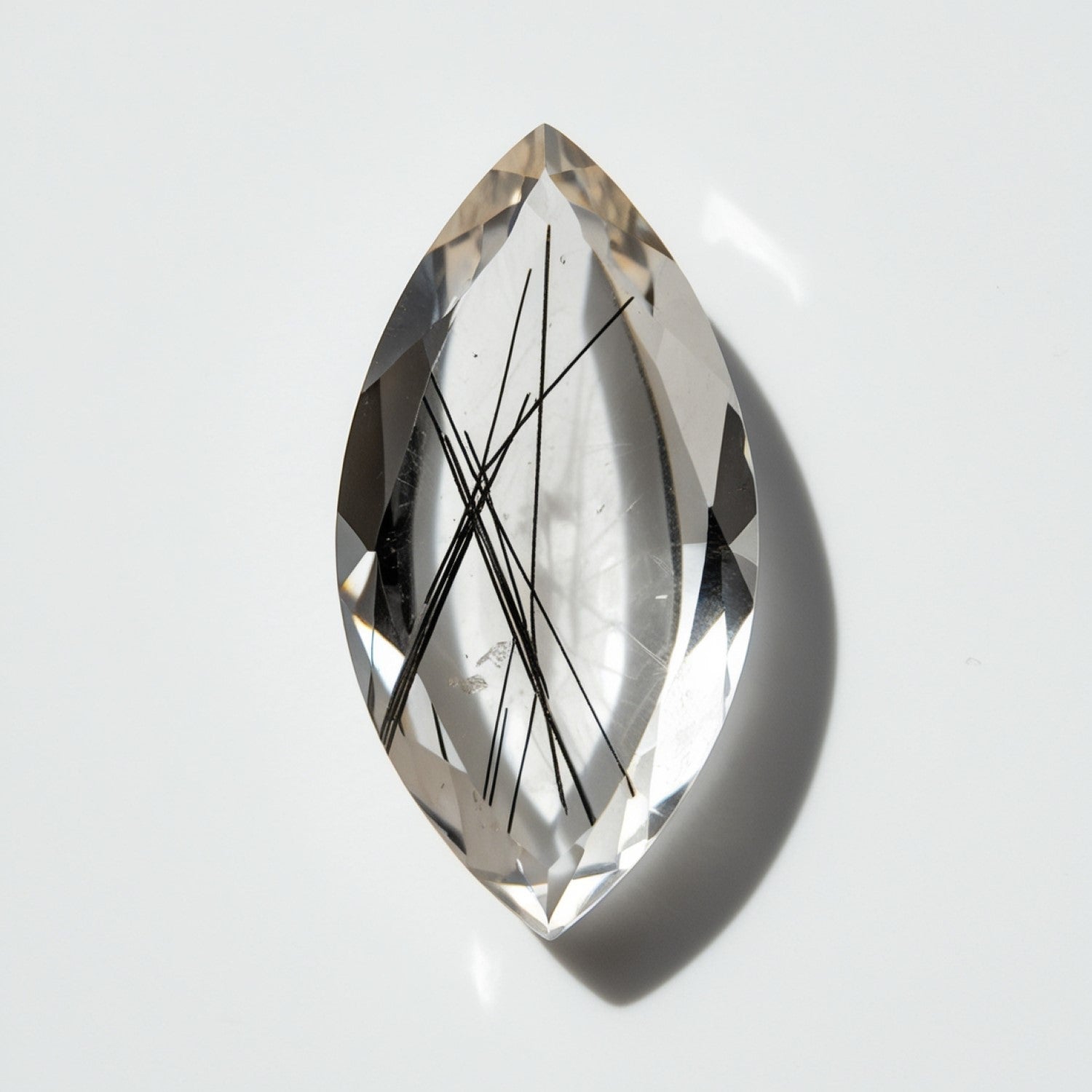 Black Rutile 1PC Small 6x12 MM Marquise Faceted Black Shine Semi Precious Loose Gemstones Image principale du produit