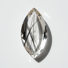 Black Rutile 1PC Small 6x12 MM Marquise Faceted Black Shine Semi Precious Loose Gemstones