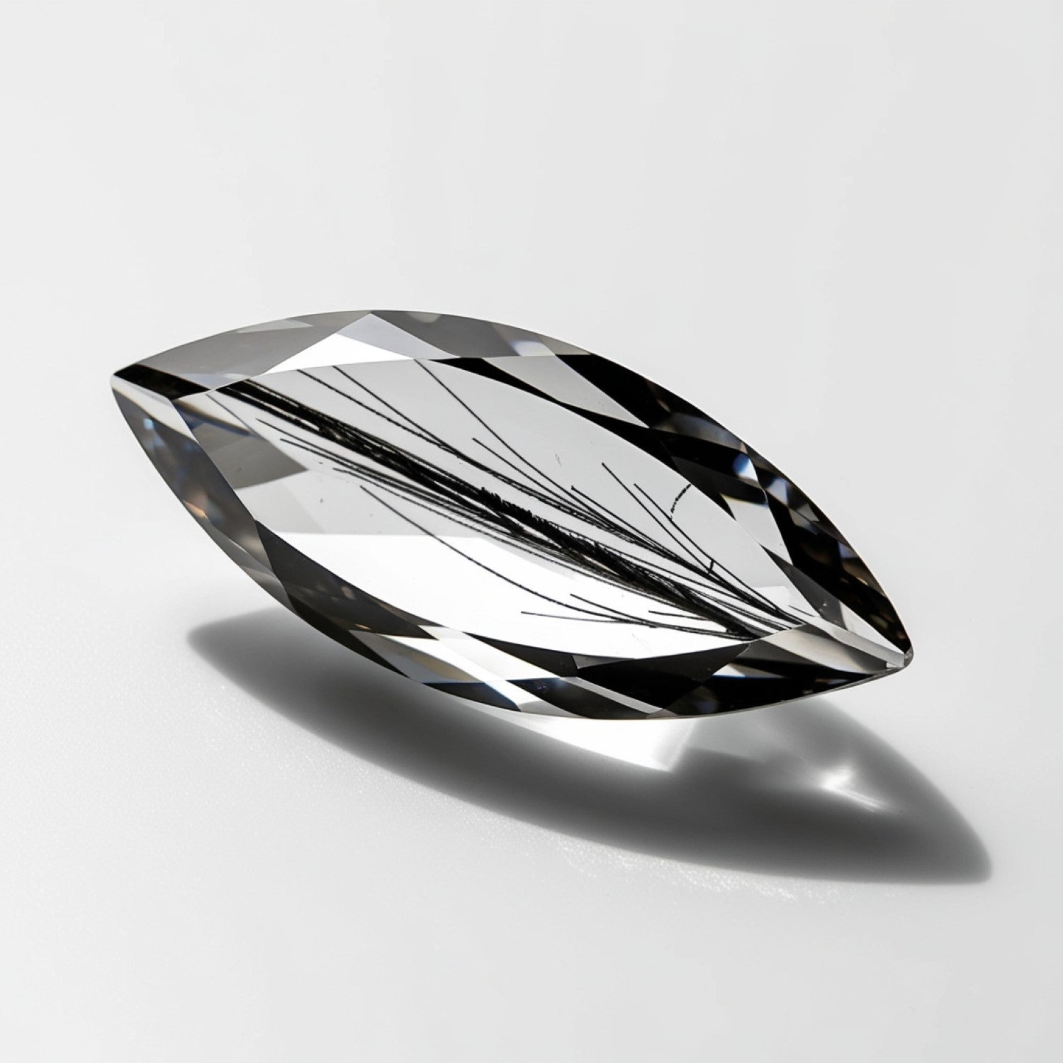 Black Rutile 1PC Medium 7x14 MM Marquise Faceted Black Fine Semi Precious Gems Image principale du produit