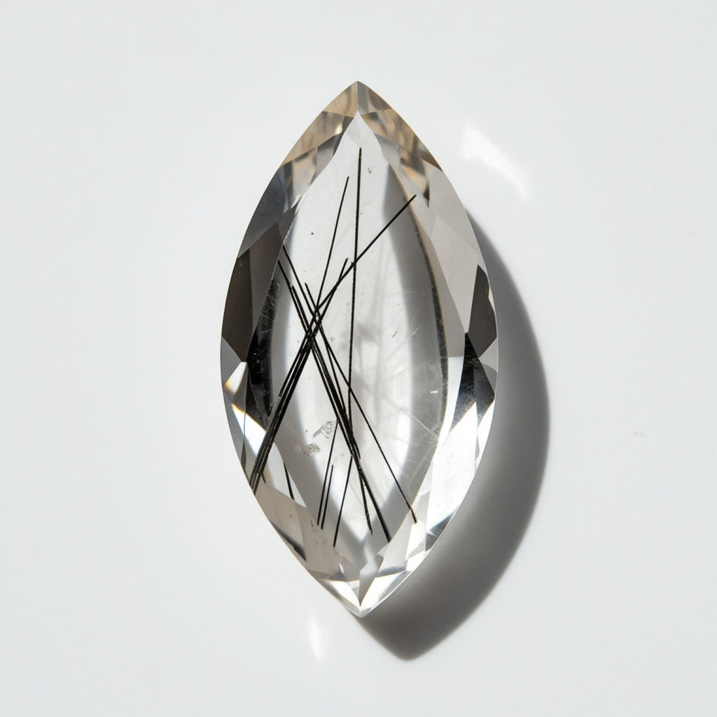 Black Rutile 1PC Large 8x16 MM Marquise Faceted Black High-Quality Semi Precious Loose Gems