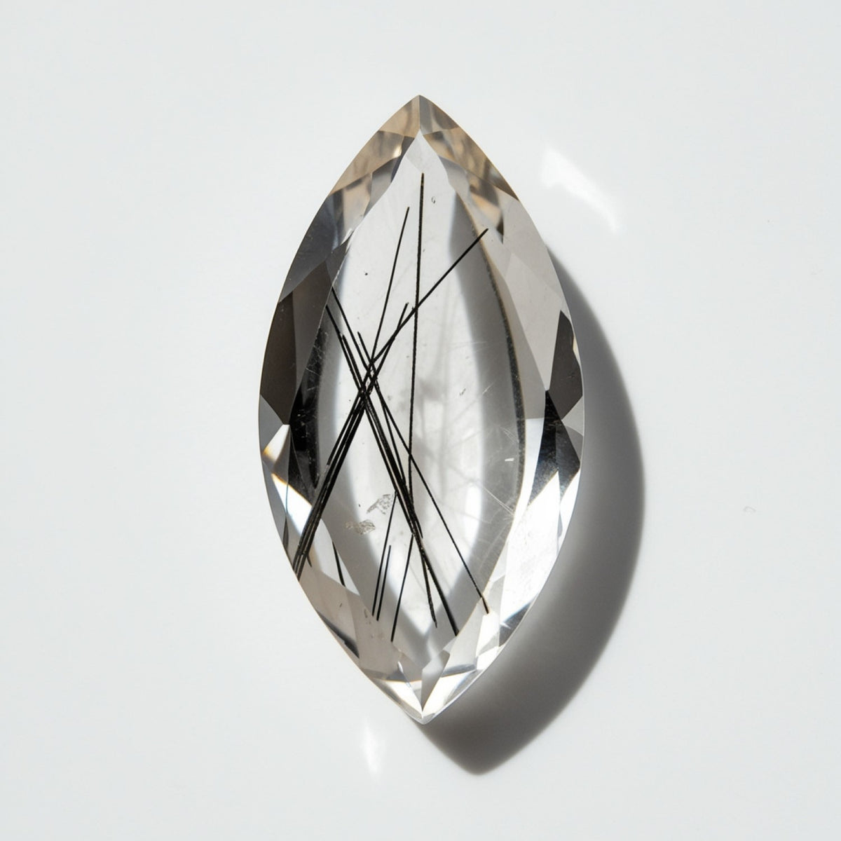 Black Rutile 1PC Large 8x16 MM Marquise Faceted Black High-Quality Semi Precious Loose Gems