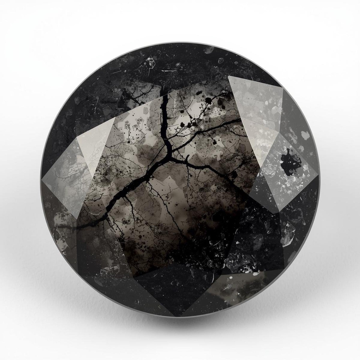 Black Rutile 1PC Large 11x11 MM Round Faceted Black Fine Semi Precious Gems Main image