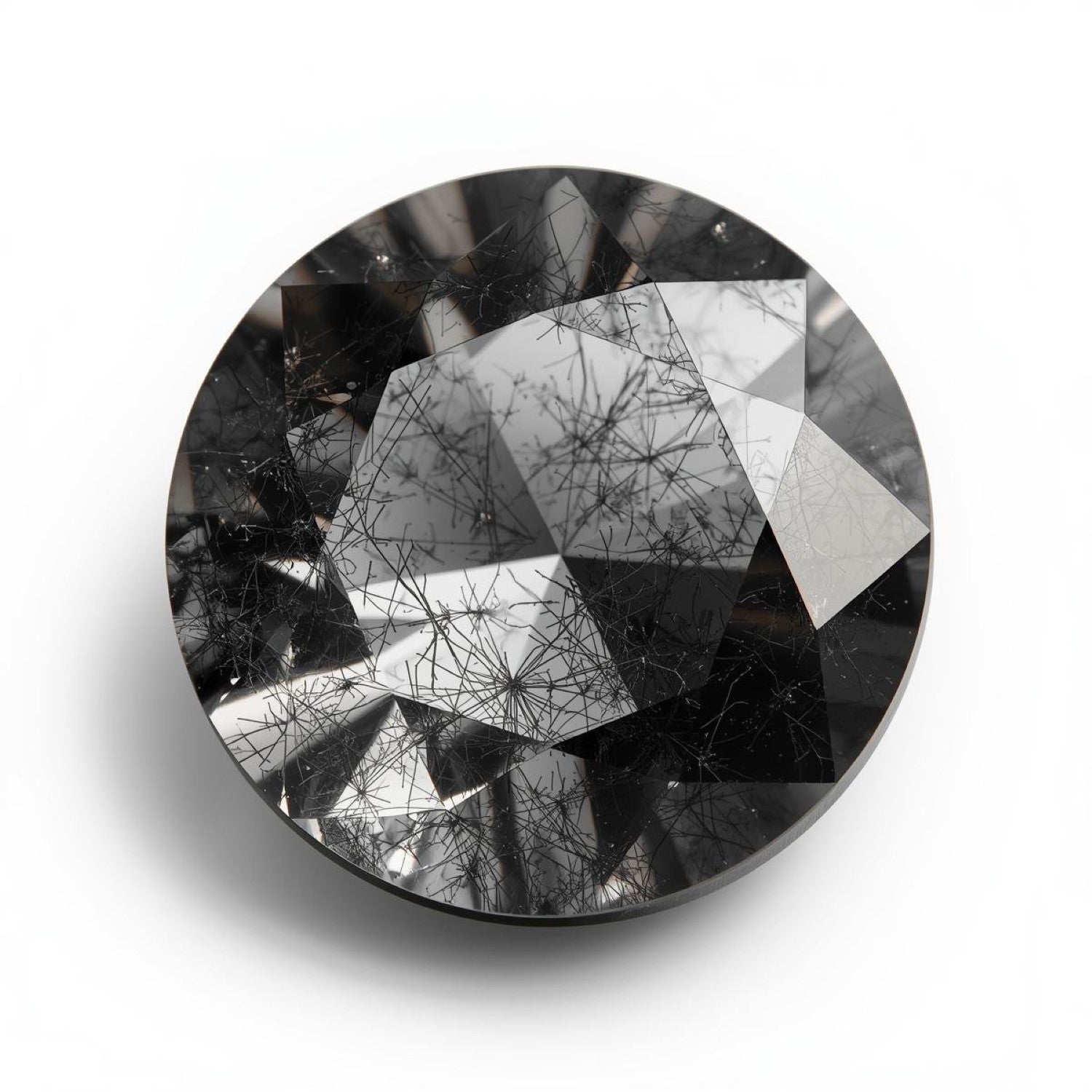 Black Rutile 1PC Large 11x11 MM Round Faceted Black Fine Semi Precious Gems Immagine secondaria del prodotto