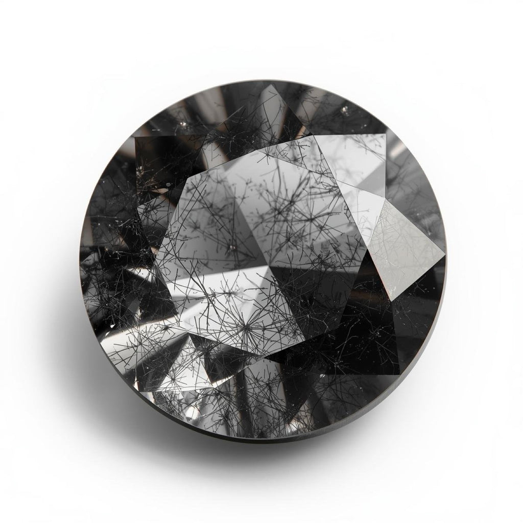 Black Rutile 1PC Large 12x12 MM Round Faceted Black High-Quality Semi Precious Loose Gems