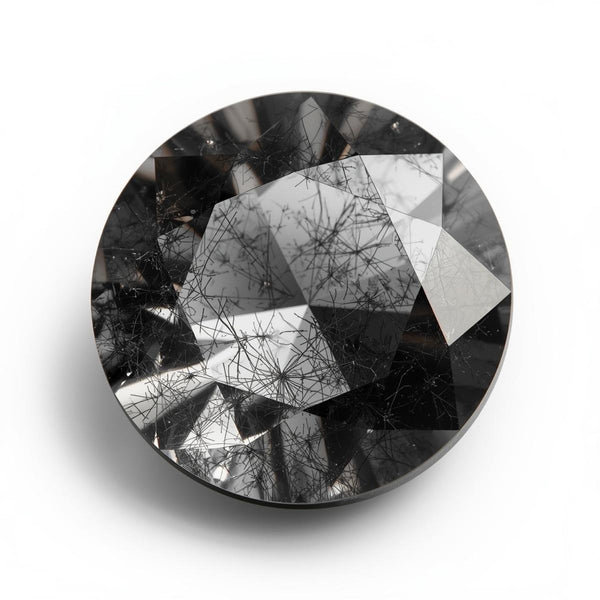 Black Rutile 1PC Large 12x12 MM Round Faceted Black High-Quality Semi Precious Loose Gems
