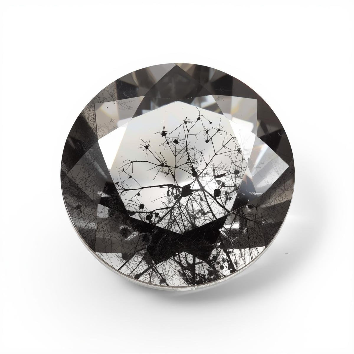 Black Rutile 1PC Chunky 13x13 MM Round Faceted Black Natural Semi Precious Loose Gemstone